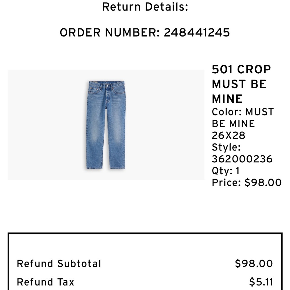 Levi's Light Blue Cropped Jeans
